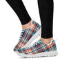 Blue Plaid Tartan Scottish Print Women's Sneakers-grizzshop