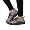 Blue Plaid Tartan Scottish Print Women's Sneakers-grizzshop