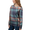 Blue Plaid Tartan Scottish Print Women's Sweatshirt-grizzshop