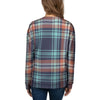 Blue Plaid Tartan Scottish Print Women's Sweatshirt-grizzshop