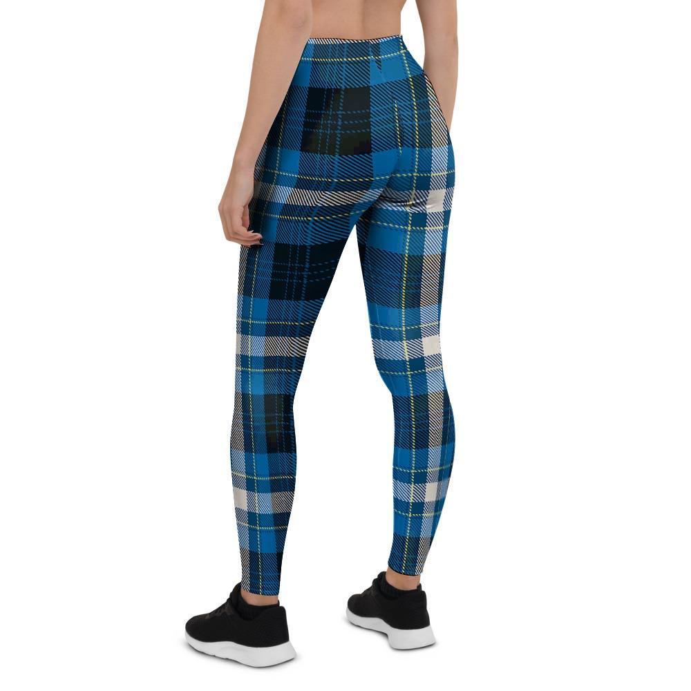 Blue Plaid Tartan Scottish Women's Leggings-grizzshop