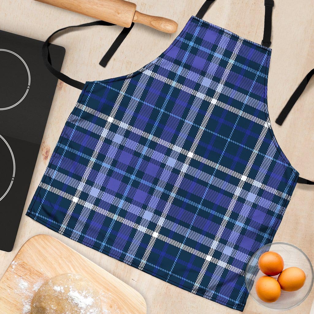 Blue Plaid Tartan Women's Apron-grizzshop