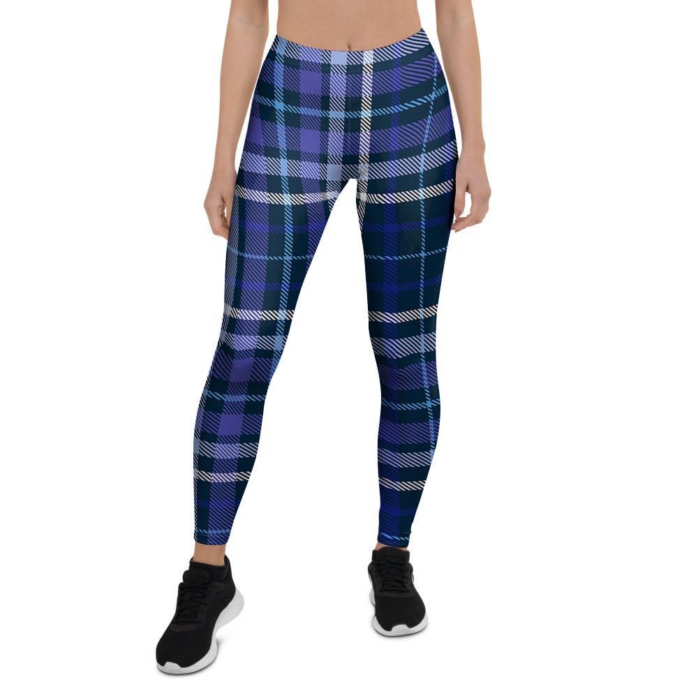 Blue Plaid Tartan Women's Leggings-grizzshop