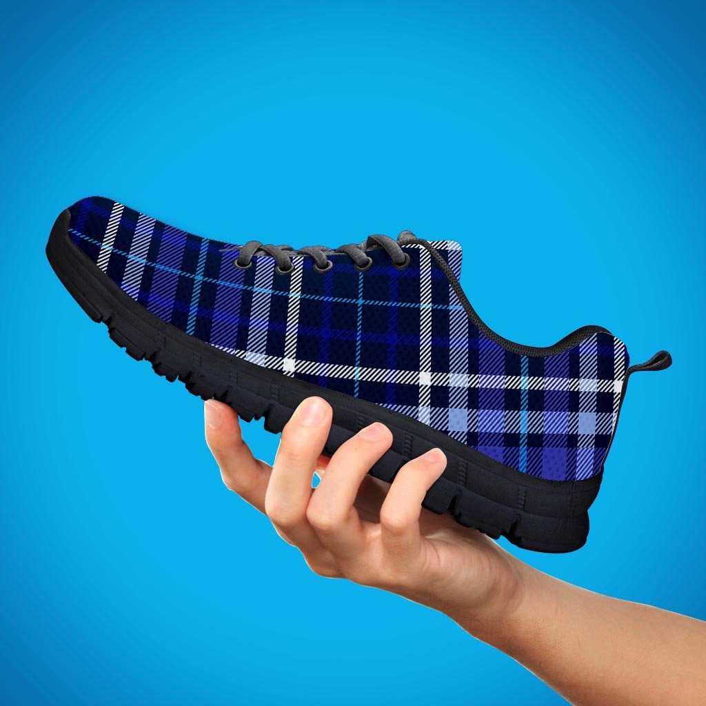 Blue Plaid Tartan Women's Sneakers-grizzshop