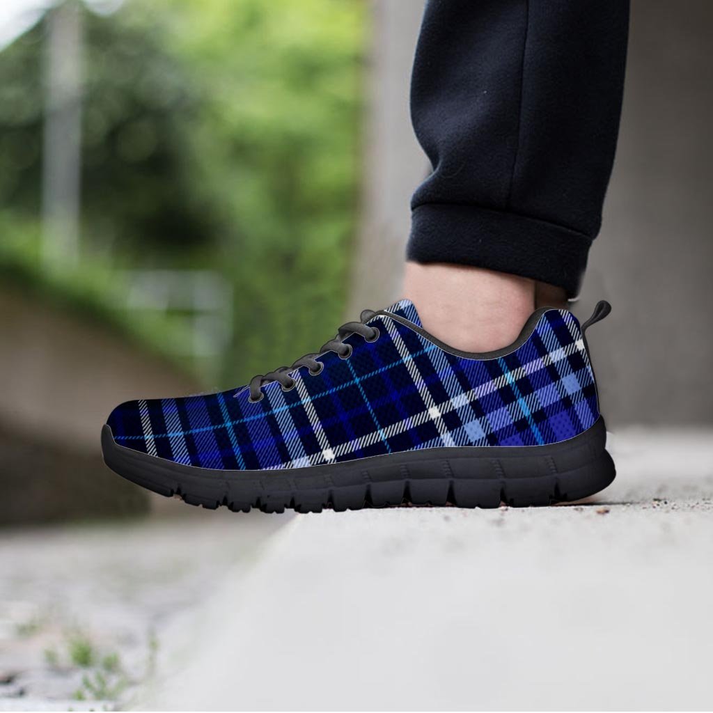 Blue Plaid Tartan Women's Sneakers-grizzshop