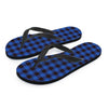 Blue Plaid Women's Flip Flops-grizzshop