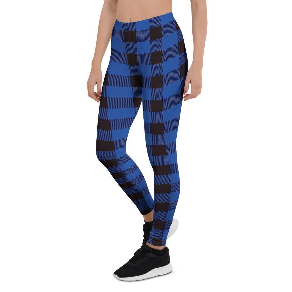 Blue Plaid Women's Leggings-grizzshop