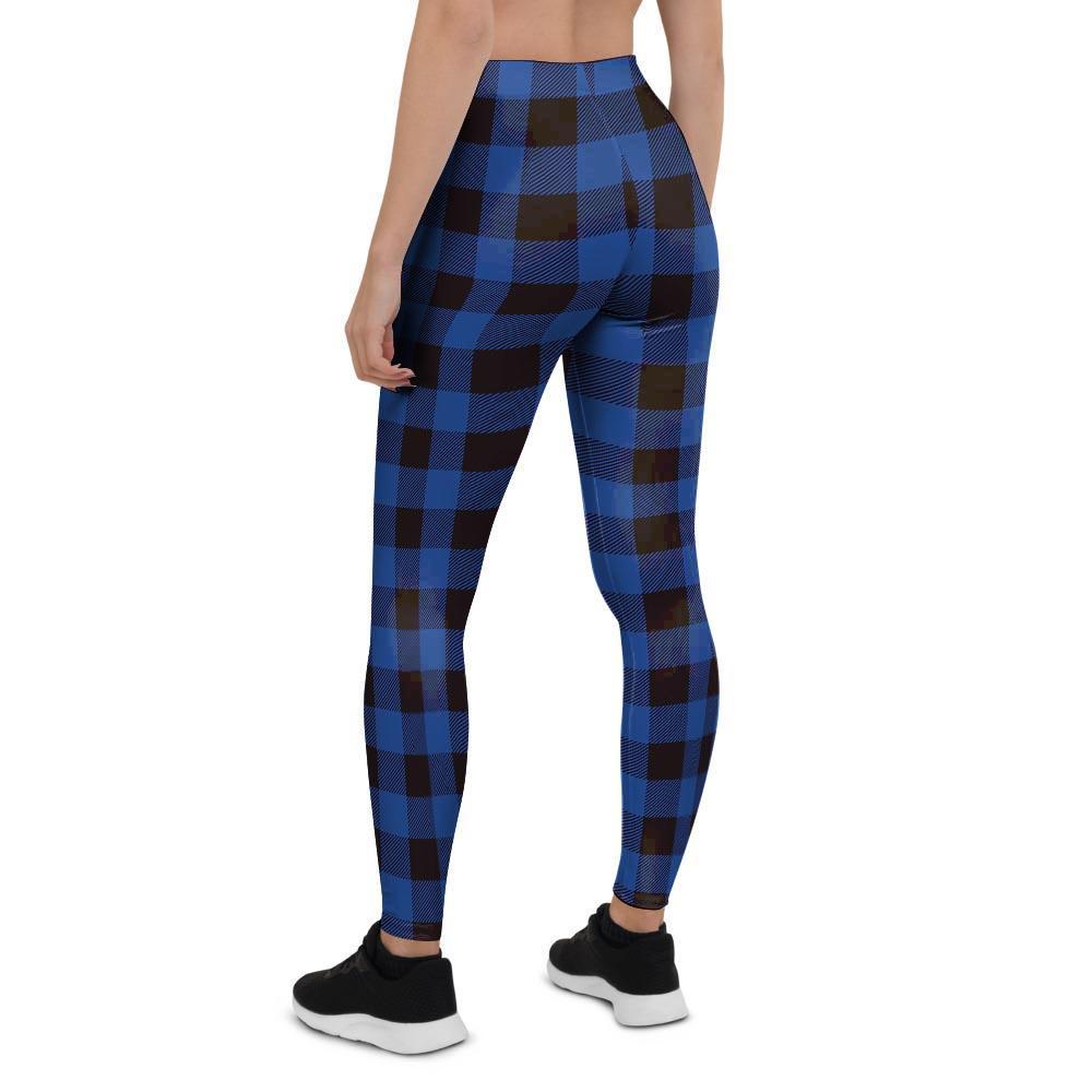 Blue Plaid Women's Leggings-grizzshop