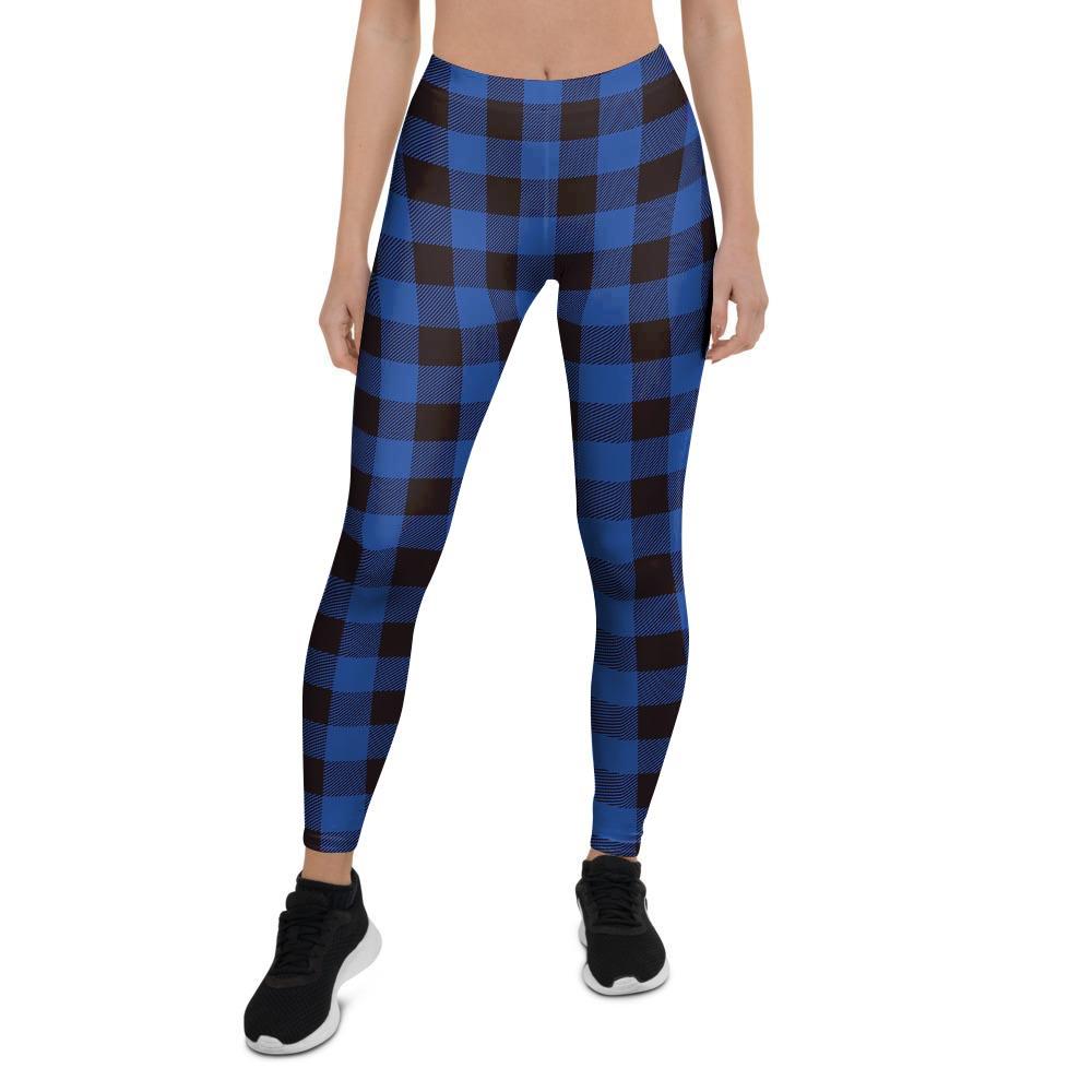 Blue Plaid Women's Leggings-grizzshop