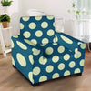 Blue Polka Dot Armchair Cover-grizzshop