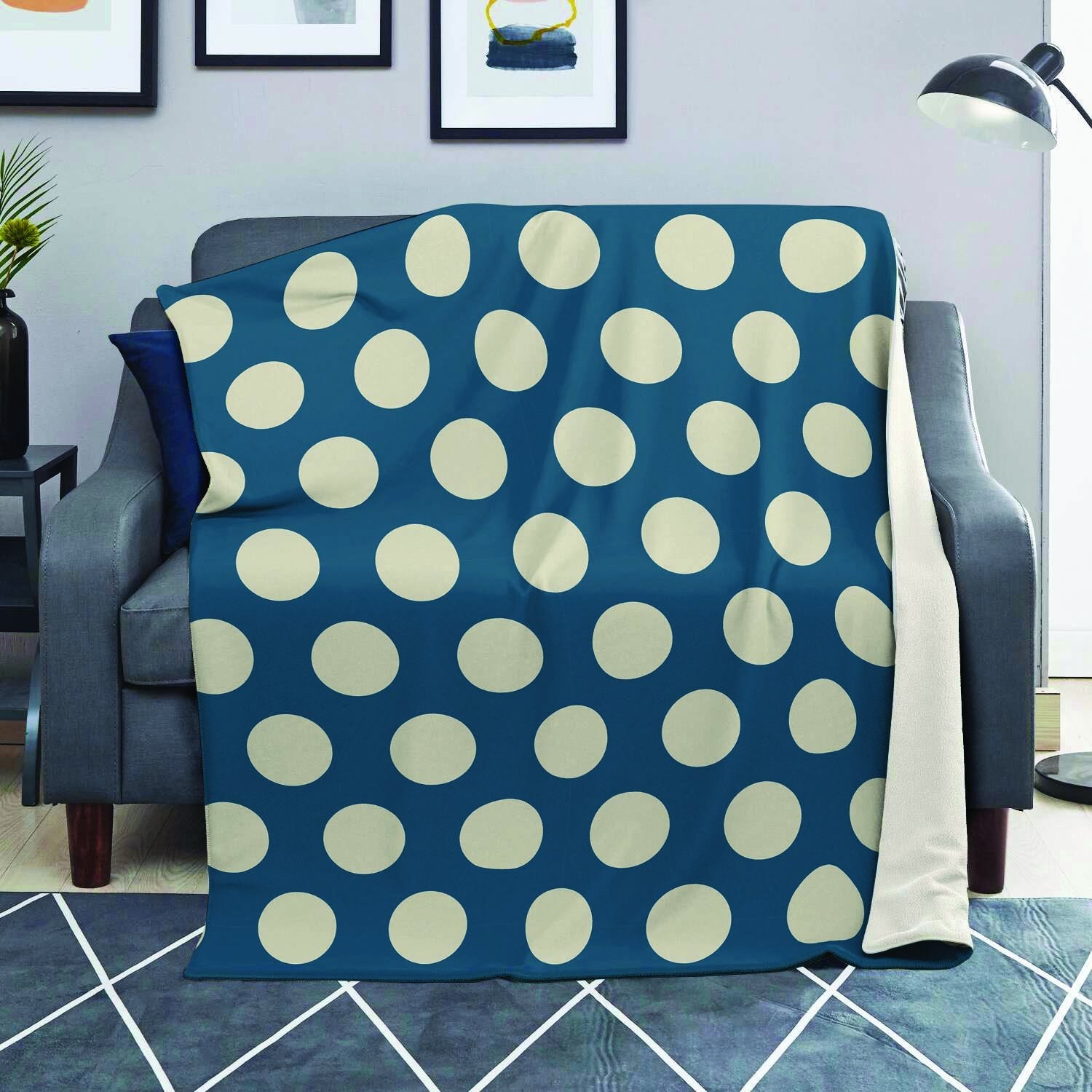 Blue Polka Dot Blanket-grizzshop