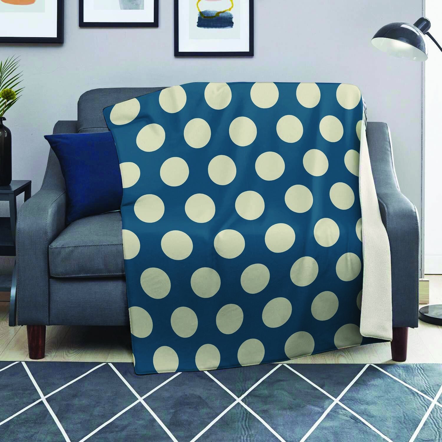 Blue Polka Dot Blanket-grizzshop