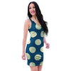 Blue Polka Dot Bodycon Dress-grizzshop