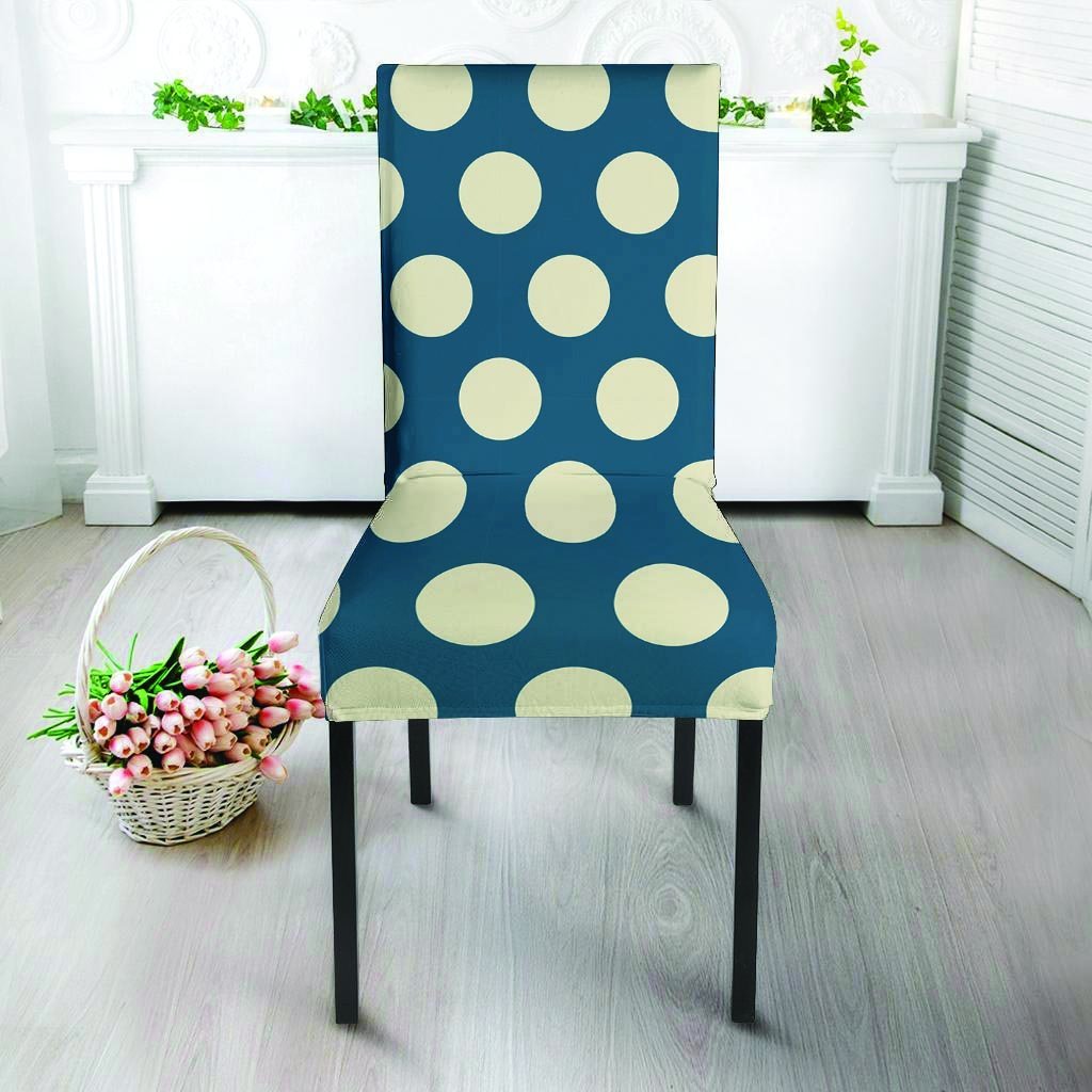 Blue Polka Dot Chair Cover-grizzshop