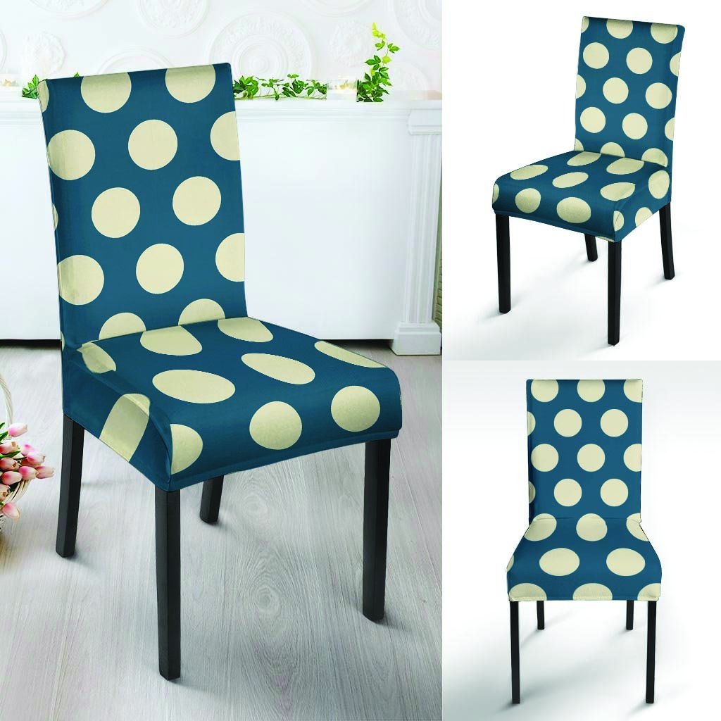 Blue Polka Dot Chair Cover-grizzshop