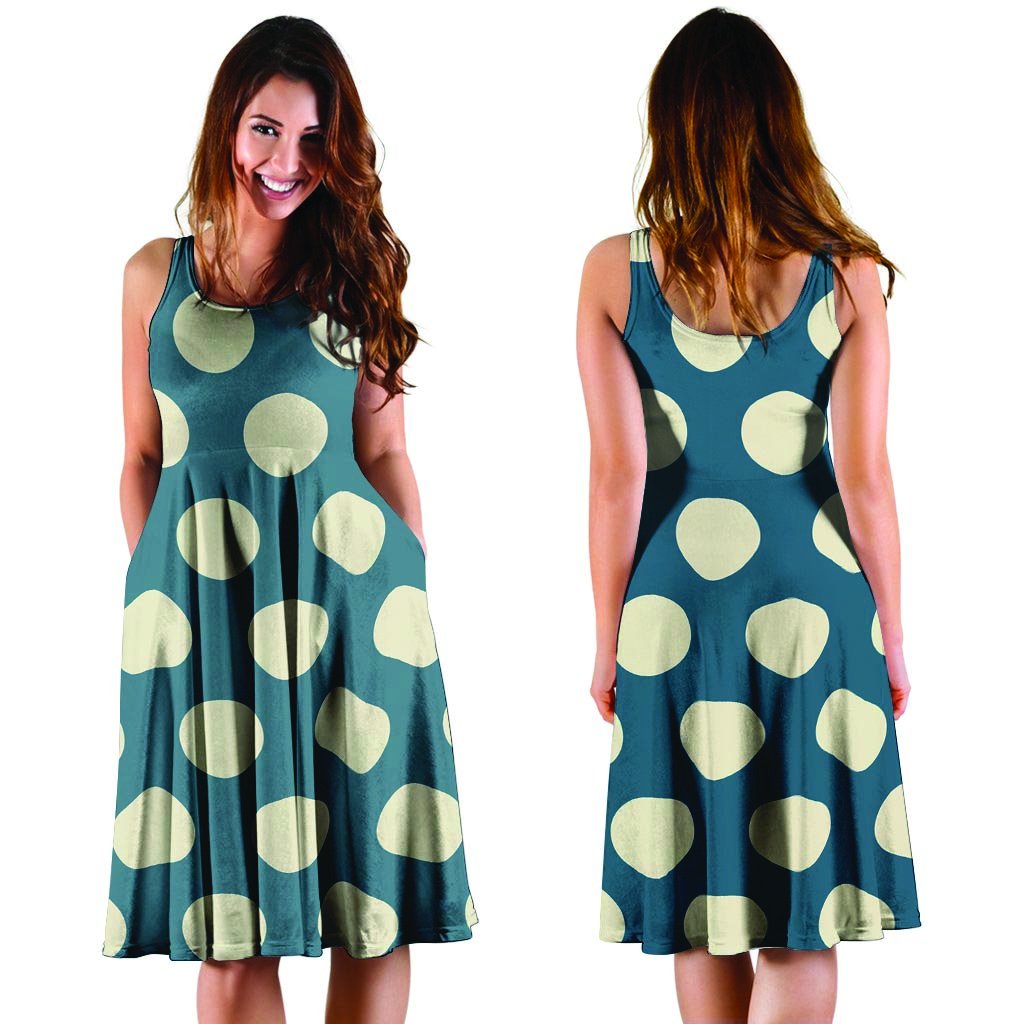 Blue Polka Dot Dress-grizzshop