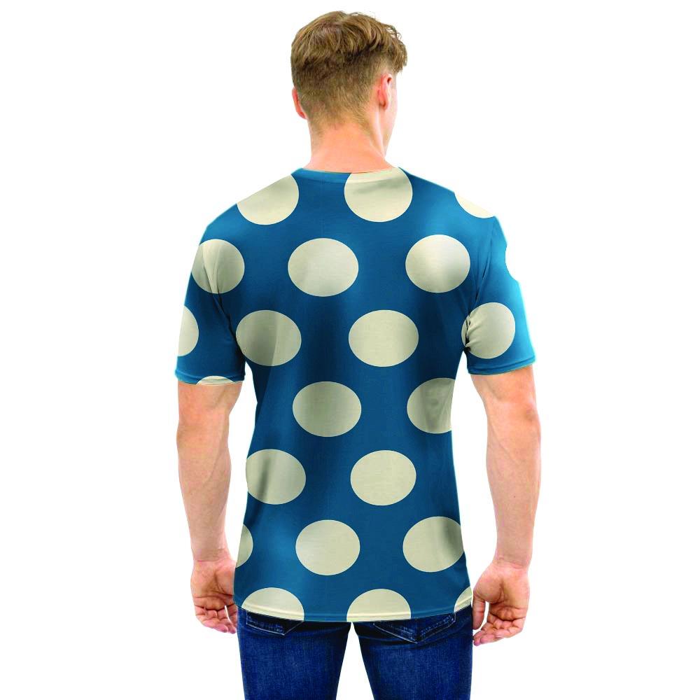 Blue Polka Dot Men T Shirt-grizzshop