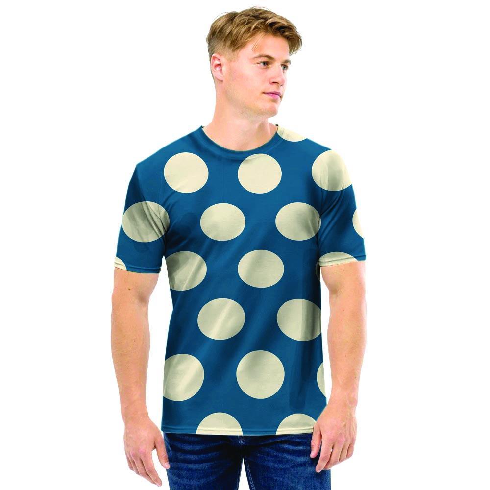 Blue Polka Dot Men T Shirt-grizzshop