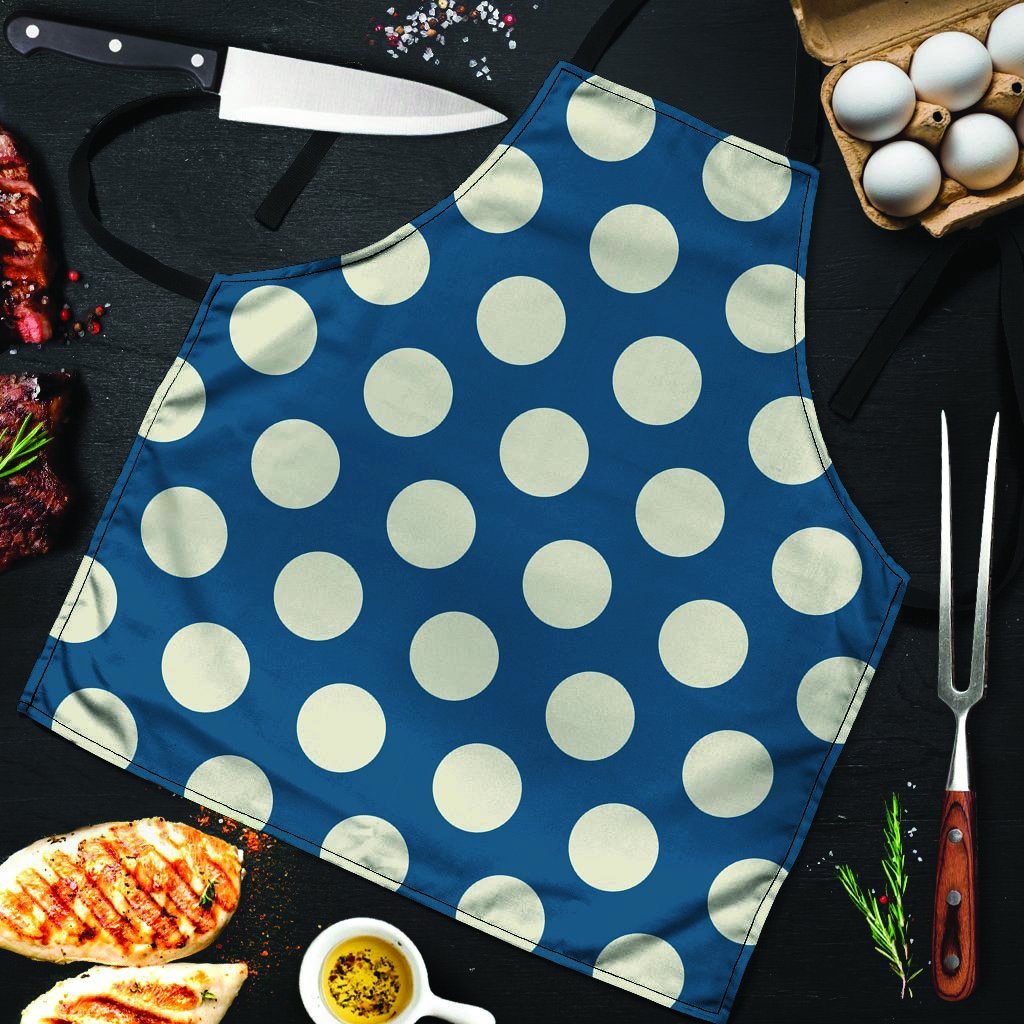 Blue Polka Dot Men's Apron-grizzshop