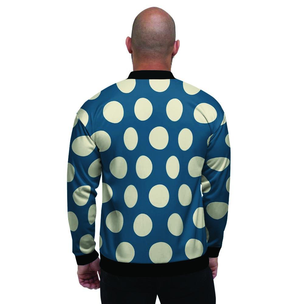 Blue Polka Dot Men's Bomber Jacket-grizzshop