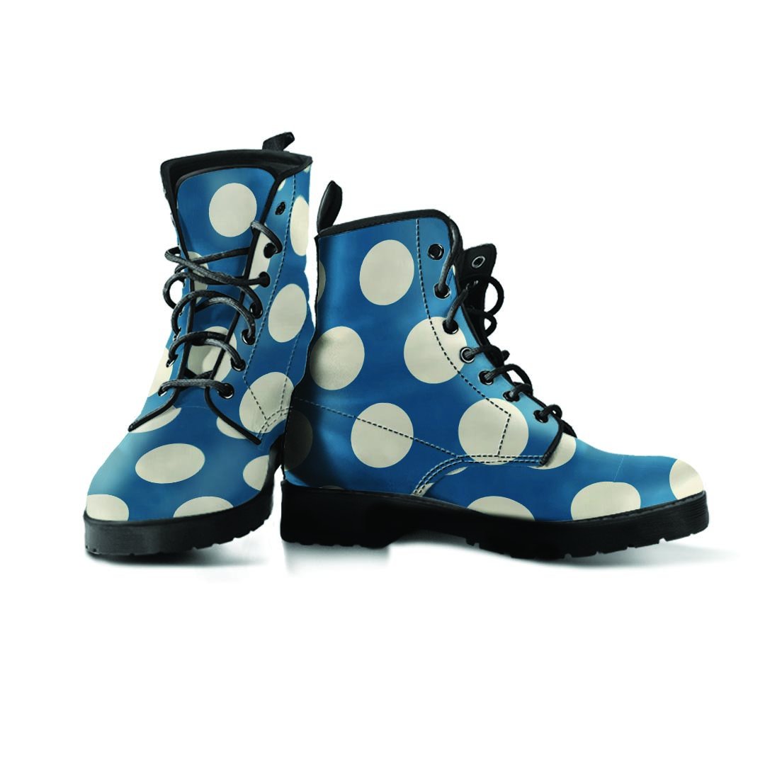 Blue Polka Dot Men's Boots-grizzshop