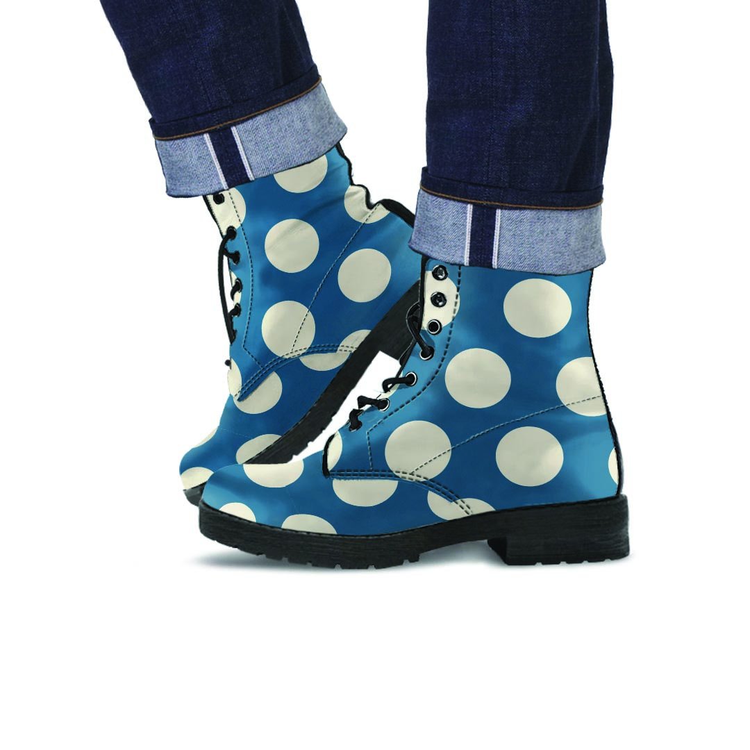 Blue Polka Dot Men's Boots-grizzshop