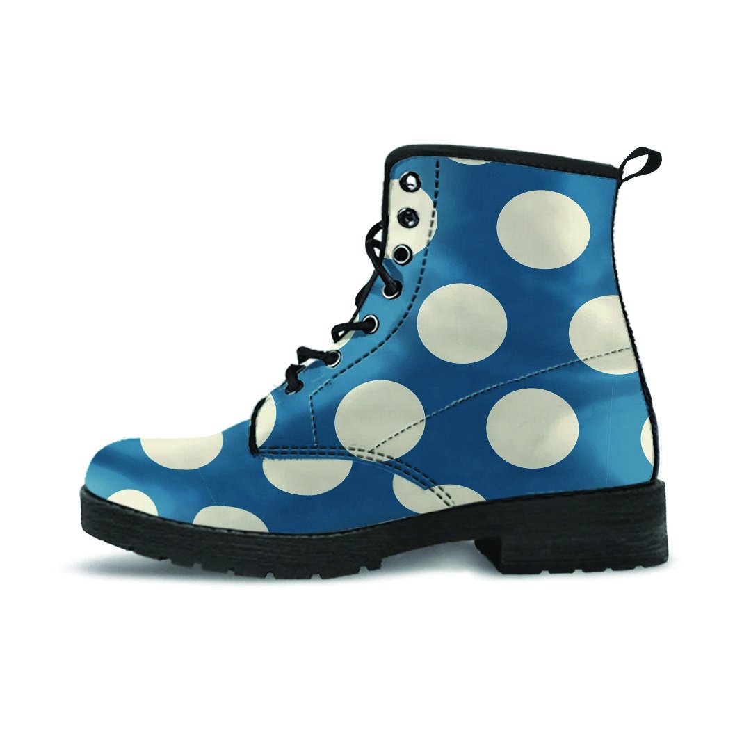 Blue Polka Dot Men's Boots-grizzshop