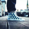 Blue Polka Dot Men's High Top Shoes-grizzshop