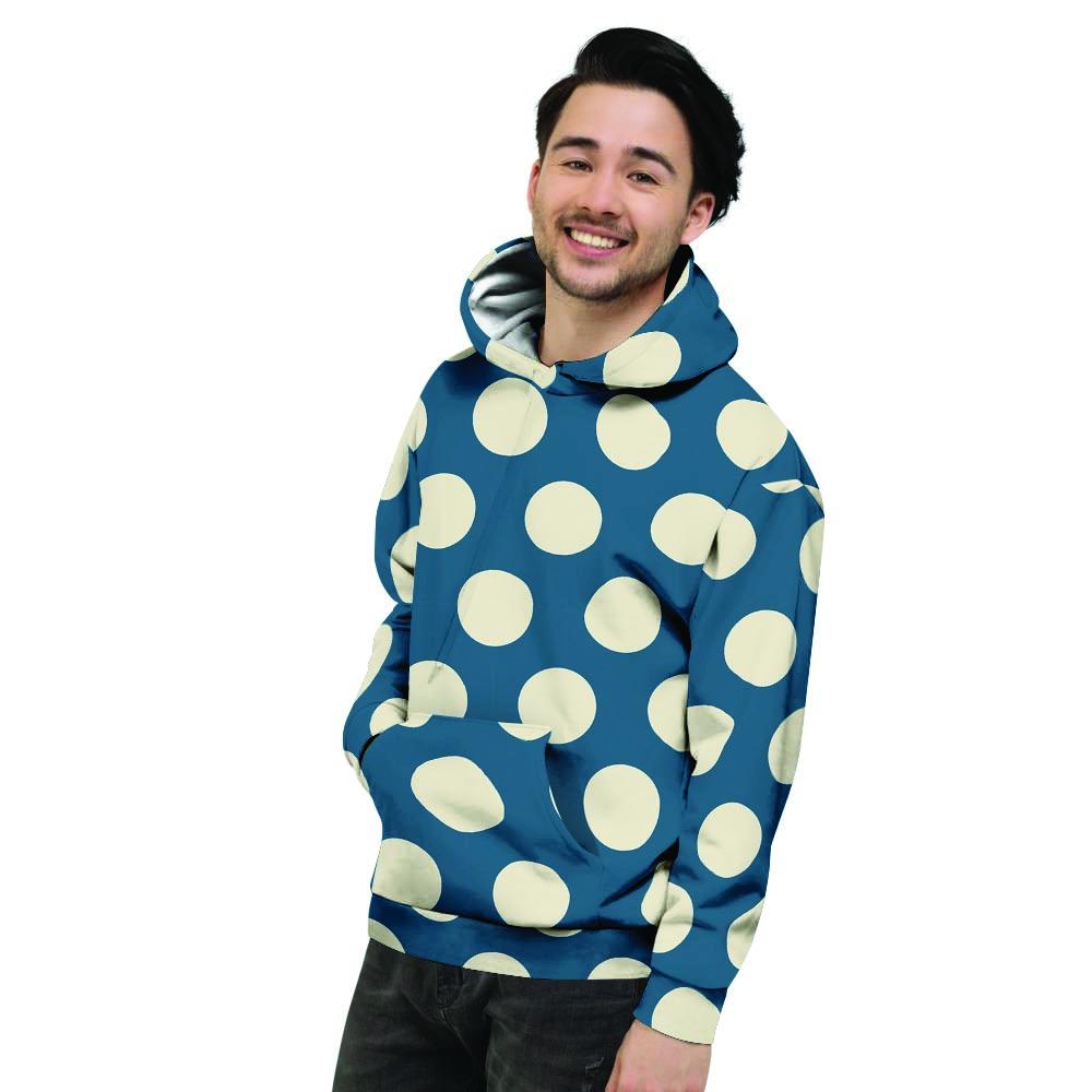 Blue Polka Dot Men's Hoodie-grizzshop