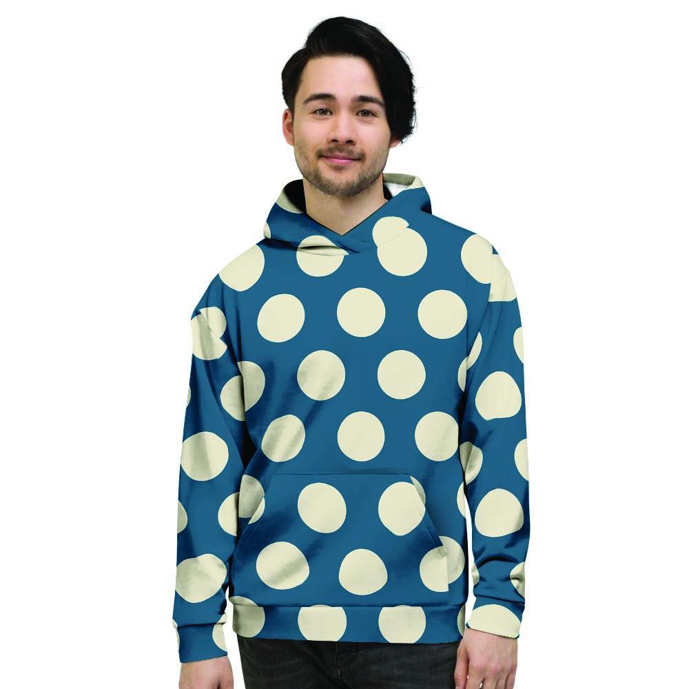 Blue Polka Dot Men's Hoodie-grizzshop