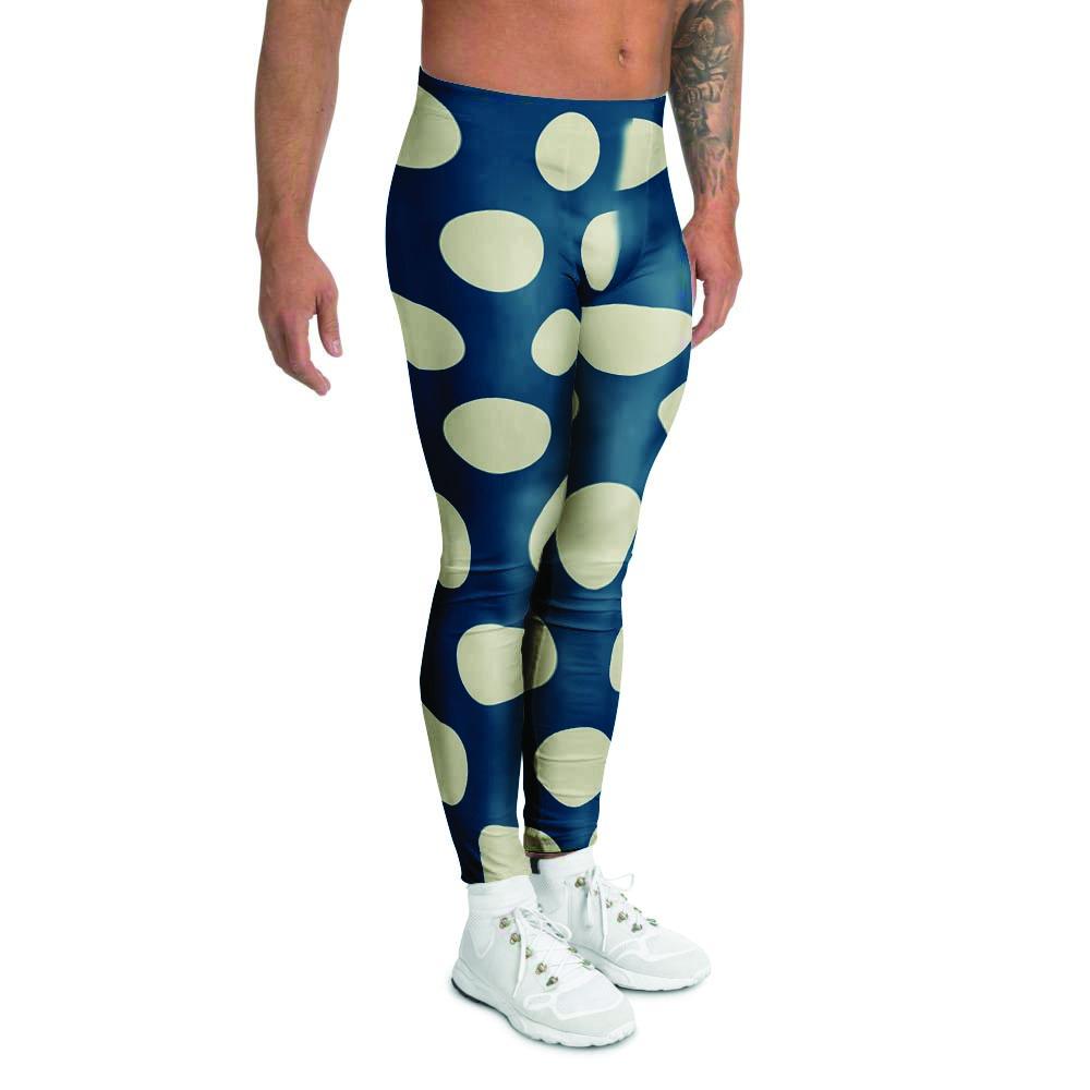 Blue Polka Dot Men's Leggings-grizzshop