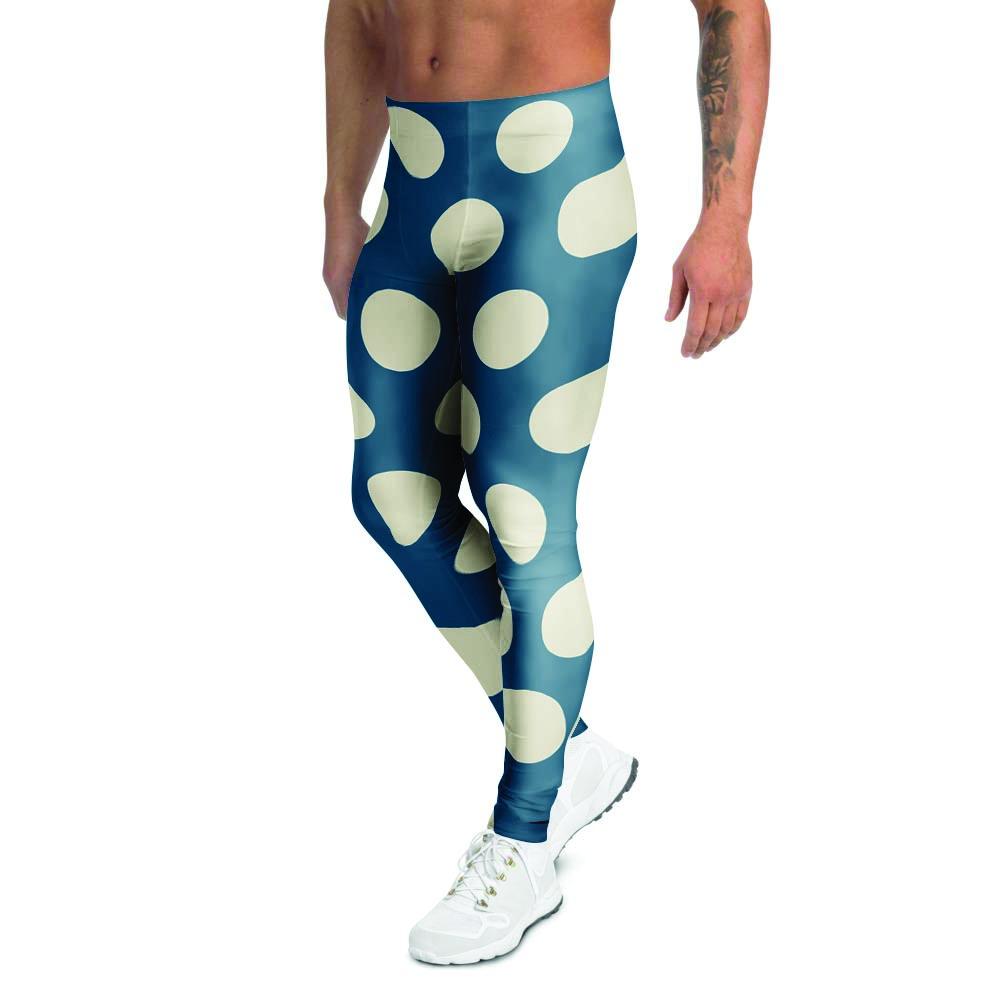 Blue Polka Dot Men's Leggings-grizzshop