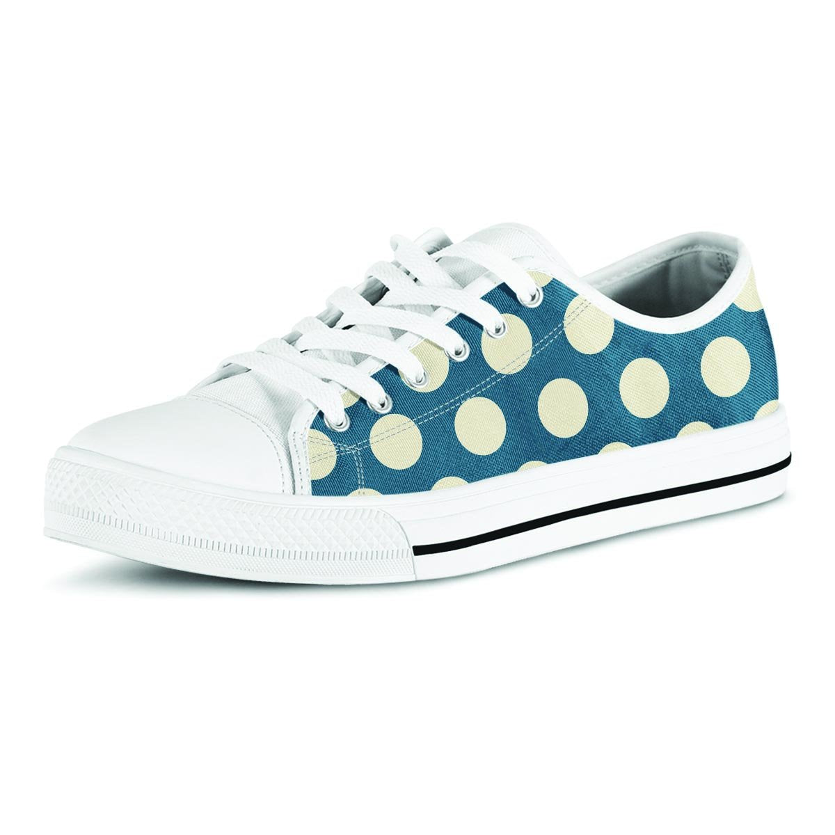 Blue Polka Dot Men's Low Top Shoes-grizzshop