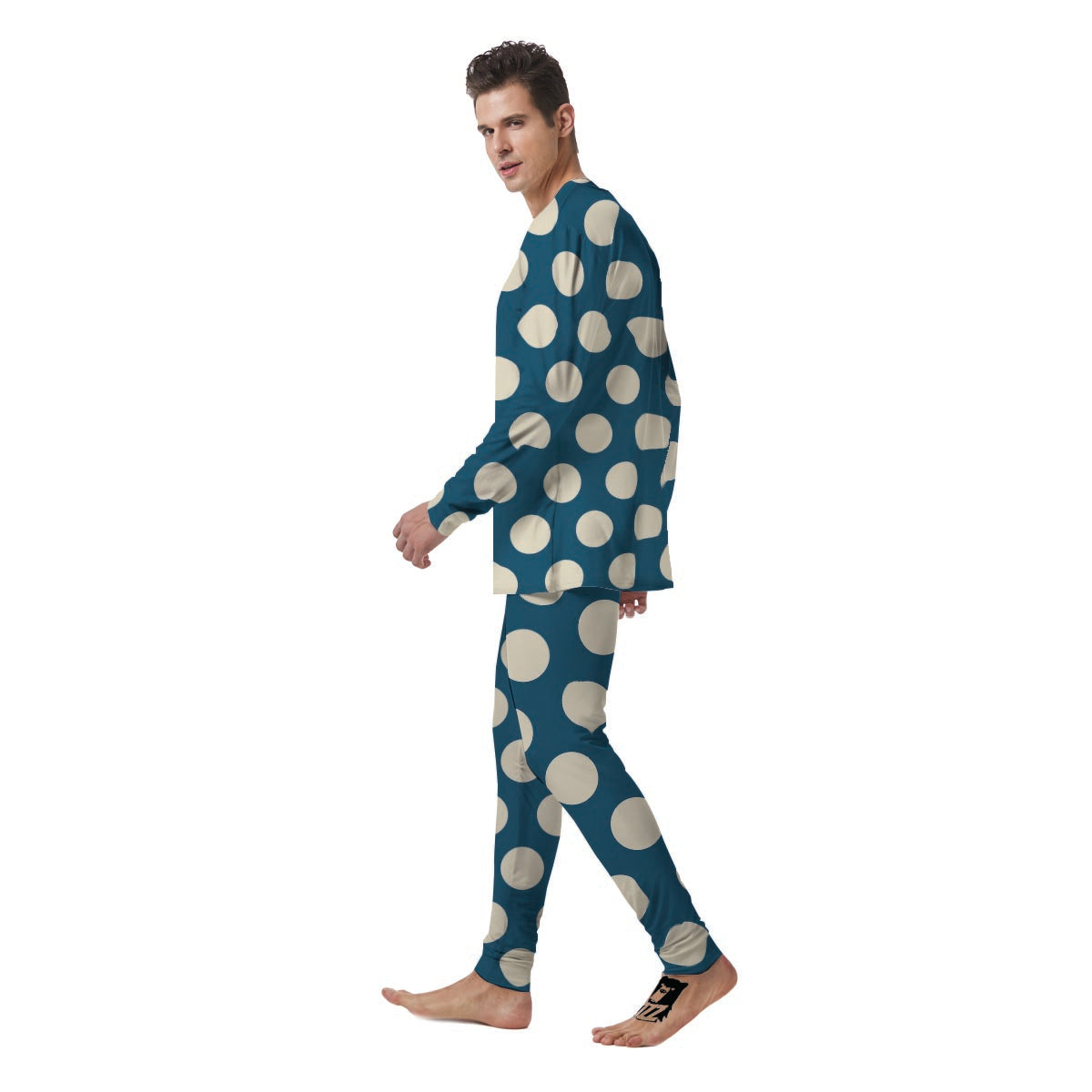 Blue Polka Dot Men's Pajamas-grizzshop