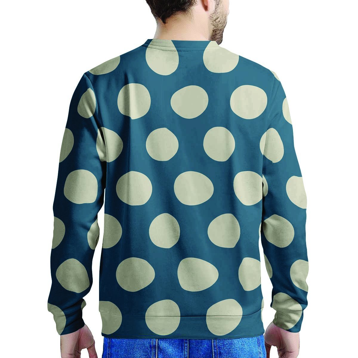 Blue Polka Dot Men's Sweatshirt-grizzshop