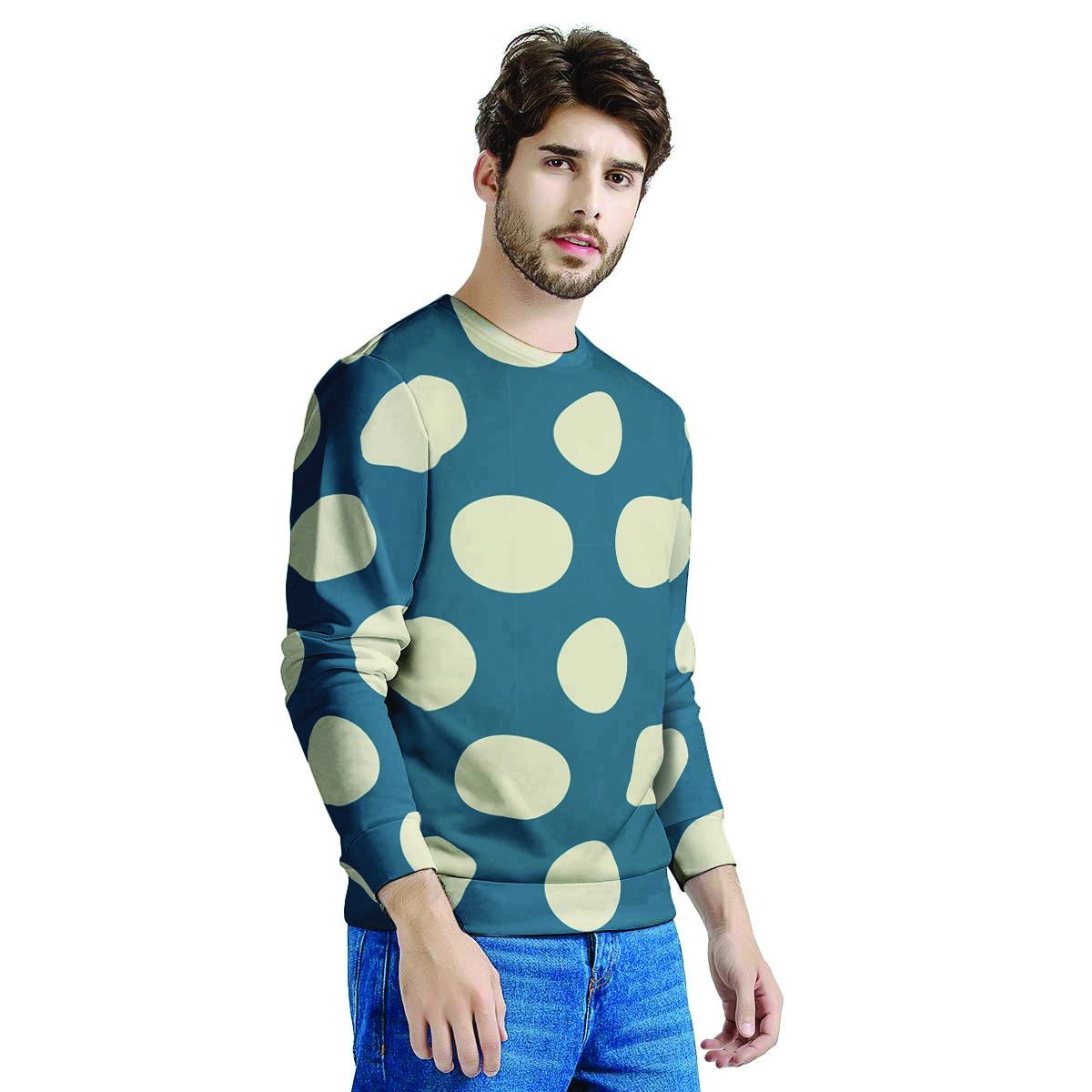 Blue Polka Dot Men's Sweatshirt-grizzshop