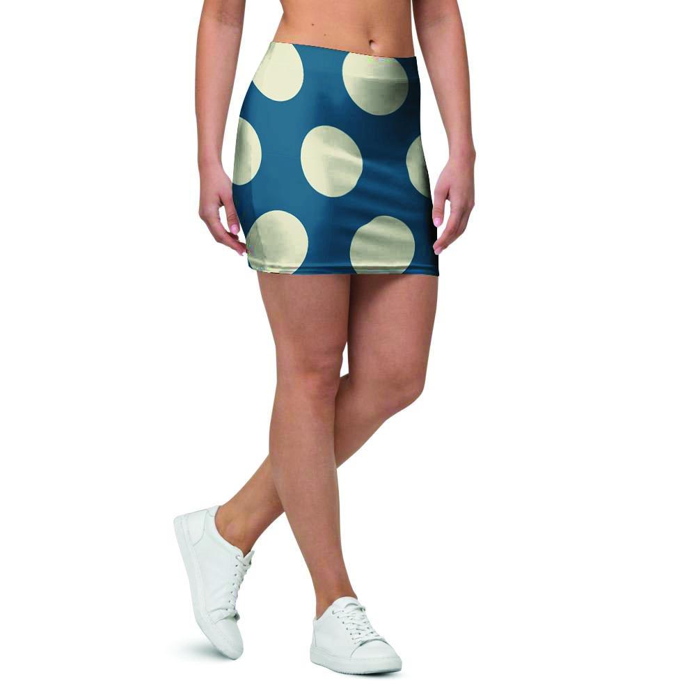 Blue Polka Dot Mini Skirt-grizzshop