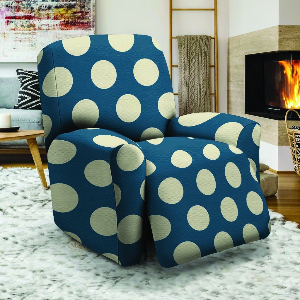 Blue Polka Dot Recliner Cover-grizzshop