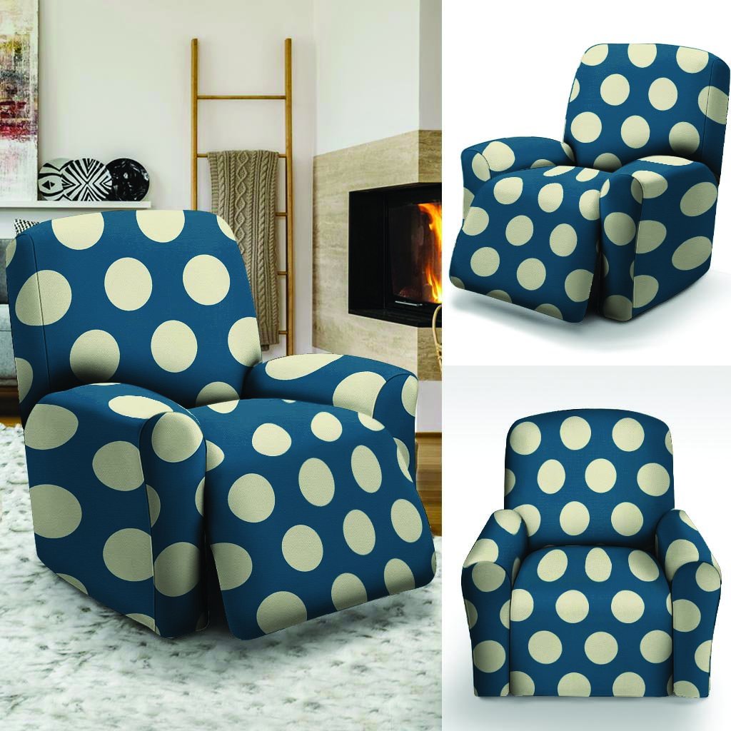 Blue Polka Dot Recliner Cover-grizzshop