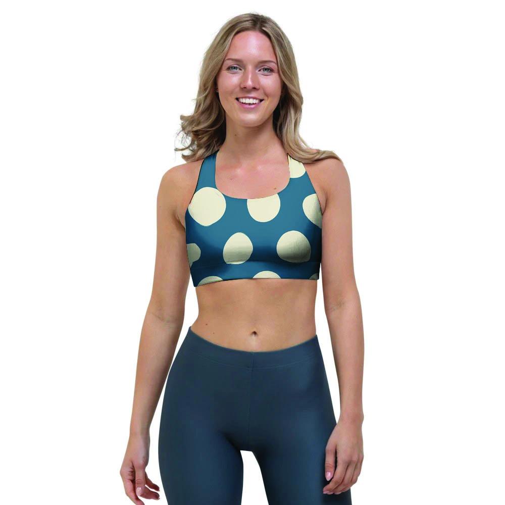 Blue Polka Dot Sports Bra-grizzshop