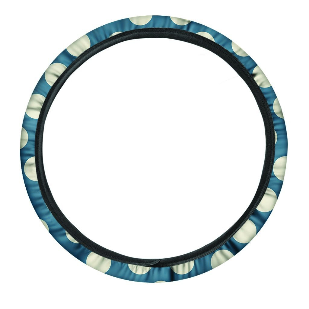 Blue Polka Dot Steering Wheel Cover-grizzshop