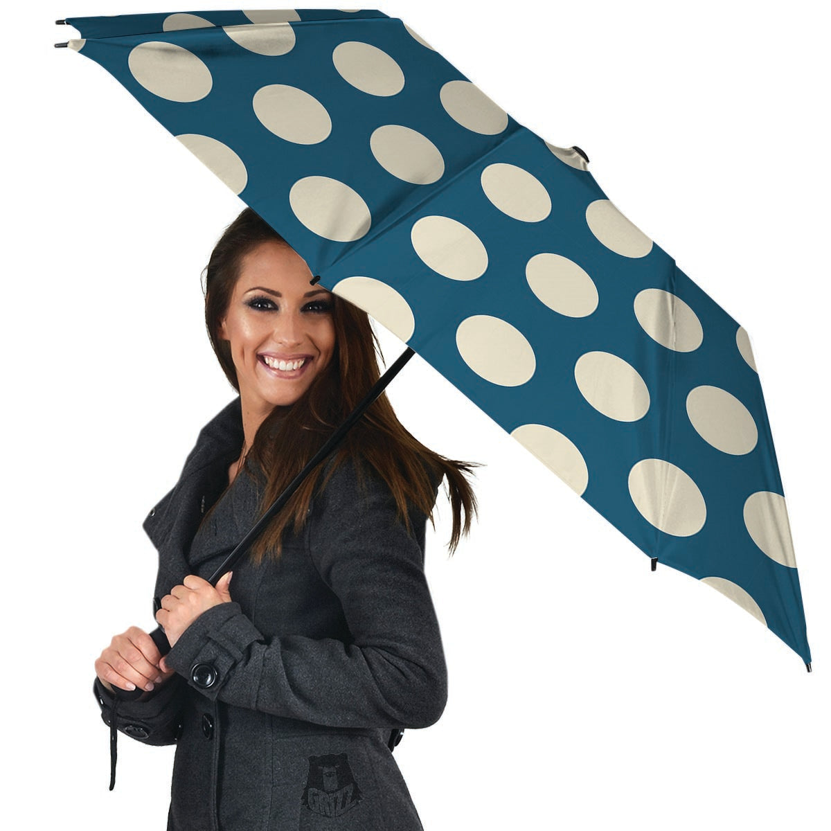 Blue Polka Dot Umbrella-grizzshop