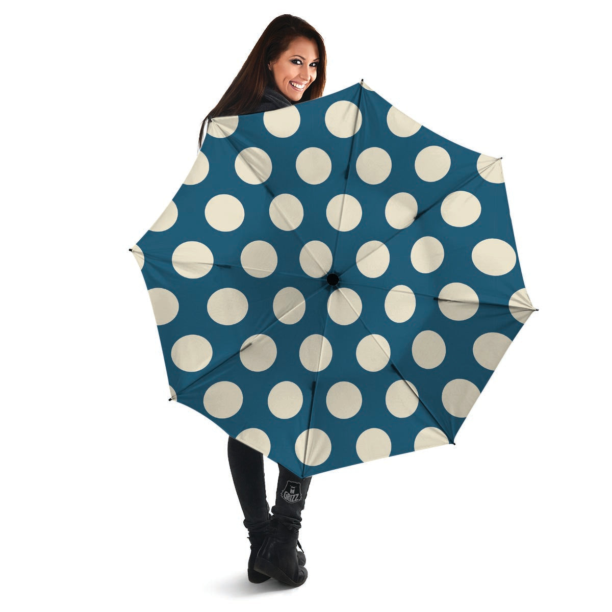 Blue Polka Dot Umbrella-grizzshop