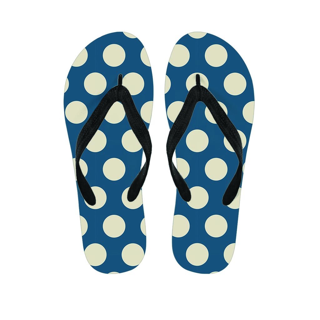 Blue Polka Dot Women's Flip Flops-grizzshop