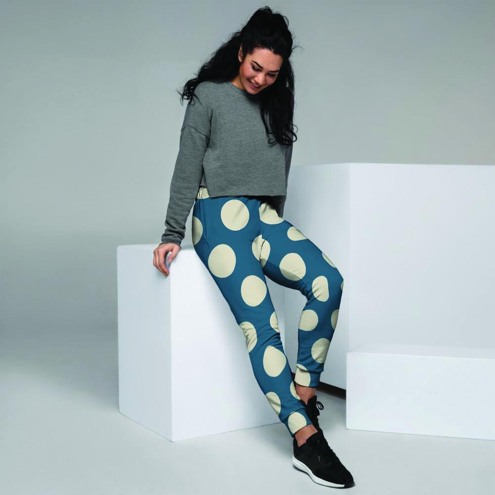 Blue Polka Dot Women's Joggers-grizzshop