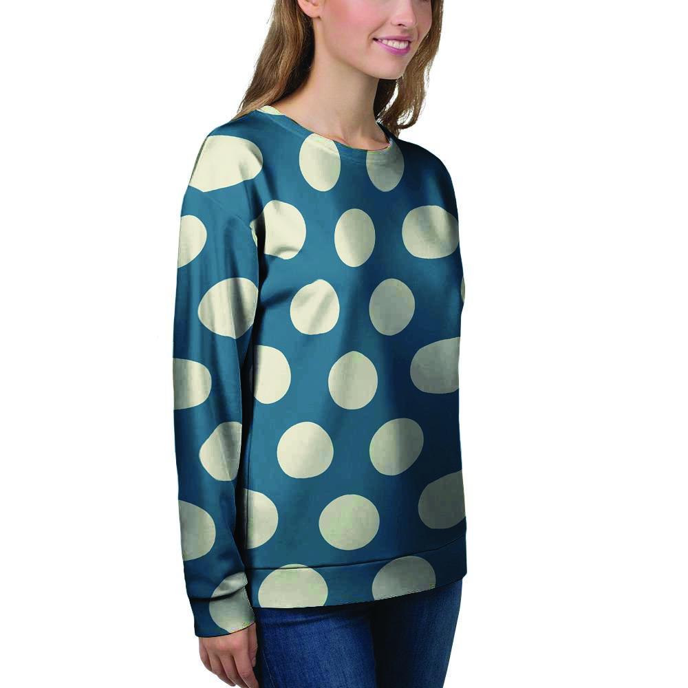 Blue Polka Dot Women's Sweatshirt-grizzshop