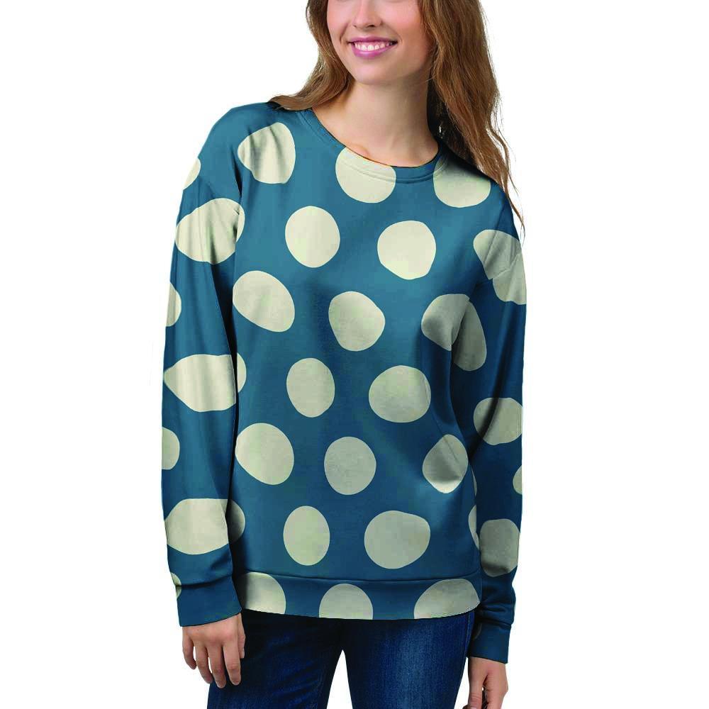 Blue Polka Dot Women's Sweatshirt-grizzshop