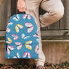 Blue Polka Dots Butterfly Print Backpack-grizzshop