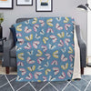 Blue Polka Dots Butterfly Print Blanket-grizzshop