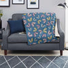 Blue Polka Dots Butterfly Print Blanket-grizzshop